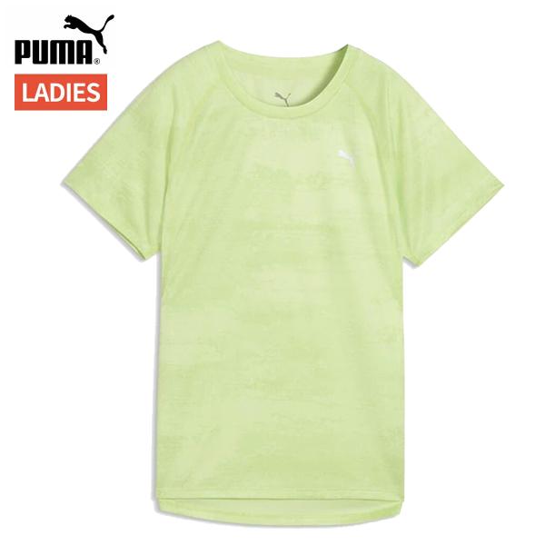 プーマ PUMA ランニング ヴェロシティ AOP 半袖 Tシャツ レディース 春 夏 グリーン 緑...