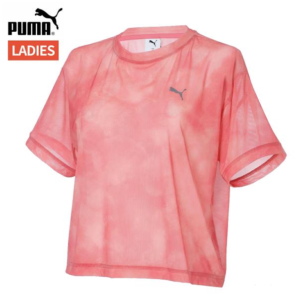 プーマ PUMA ESS エレベーテッド シアー 半袖 AOP Tシャツ レディース 春 夏 ピンク...