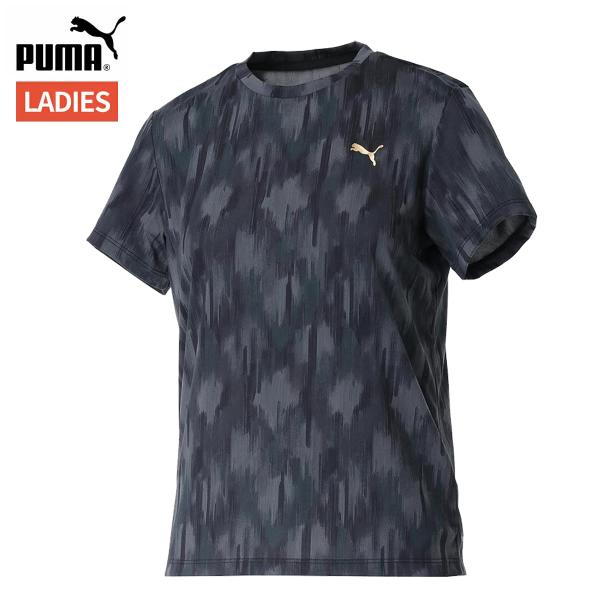 プーマ PUMA TAD AOP SS Tシャツ レディース 春 夏 ブラック 黒 スポーツ フィッ...
