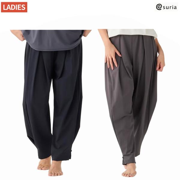 スリア suria ヌヌパンツ レディース スポーツ ヨガ フィットネス タックパンツ ロングパンツ...
