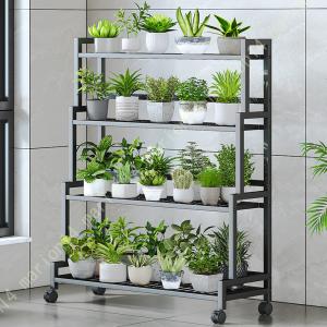 フラワースタンド ガーデンラック 3段 4段 キャスター付き おしゃれ 花台 屋外 室内 玄関 ベランダ 頑丈 落下防止 植物棚 プランターラック 観葉植物 棚