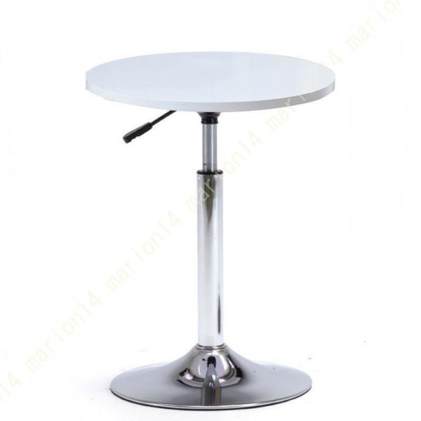 バーテーブル 丸 ハイテーブル 丸テーブル 40cm 昇降式 黒 白,カフェテーブル 丸 一本脚 ラ...