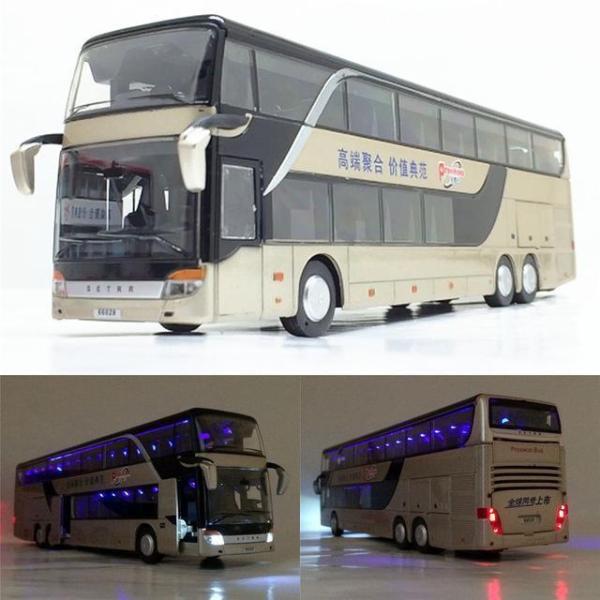 大型ツアーバス 2階建て観光バス　自動車モデルキット　模型　車モデル　おもちゃ ジオラマ　コレクショ...