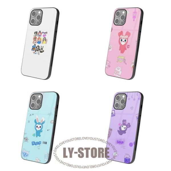 TWICE トゥワイス lovely iphone 15用ケース ガラス TPU 多機種対応 12P...