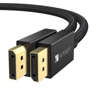 iVANKY DisplayPort ケーブル 1.4 144Hz対応 DP 8K ディスプレイポート ケーブル 8K/60Hz 4K/144Hz HDCP2.2 HDCP1.4 HDR 対応 2m 編み材 黒