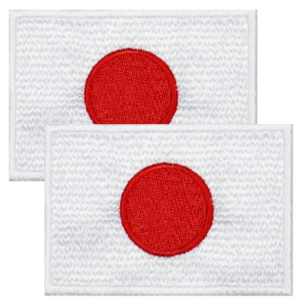 ワッペン 日の丸 野球 サッカー 柔道 空手 スポーツ 日本 国旗 M 2枚セット アイロン接着