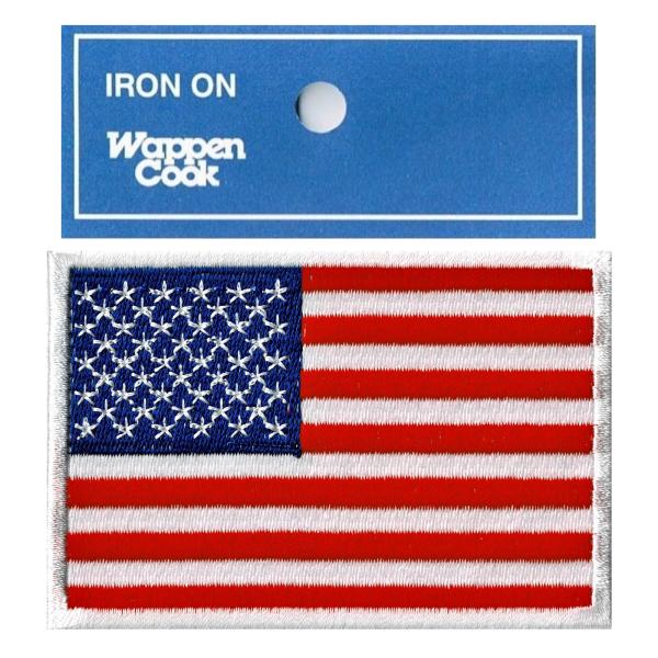 アイロン接着 国旗 ワッペン 星条旗 アメリカ M ホワイト アメリカン雑貨 トップガン MA1 フ...