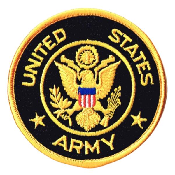 WappenCook 面ファスナー ブラック メス無し 刺繍 ワッペン ミリタリー 米陸軍 ARMY...