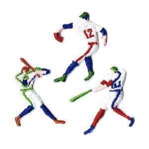 入園 入学 マスク用 小さいサイズ ミニ 刺繍 ワッペン アップリケ 野球 3Pセット