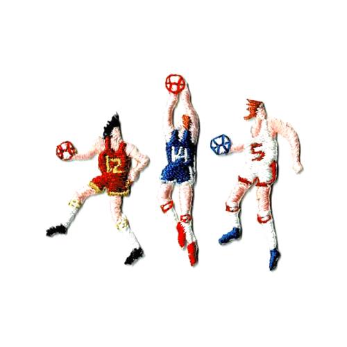 入園 入学 マスク用 小さいサイズ ミニ 刺繍 ワッペン アップリケ バスケットボール 3Pセット