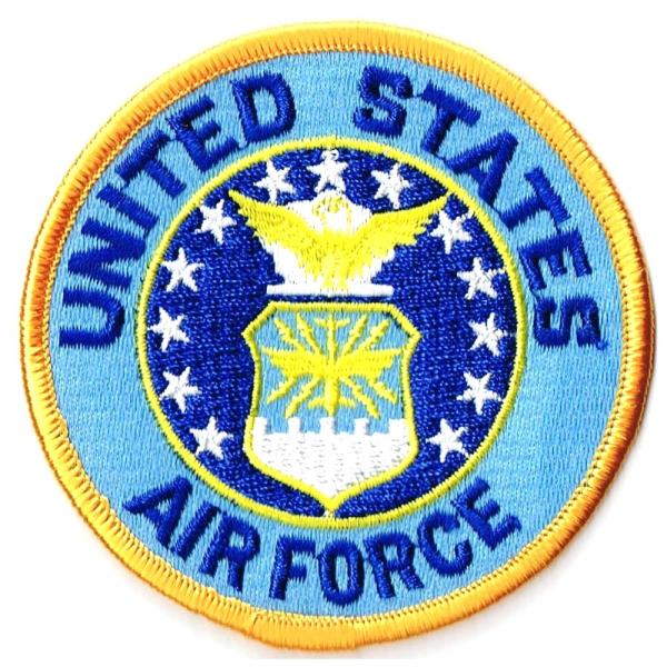 ミリタリーワッペン USAF エンブレム丸型 アイロン接着 おしゃれ オリジナル ブランド Wapp...