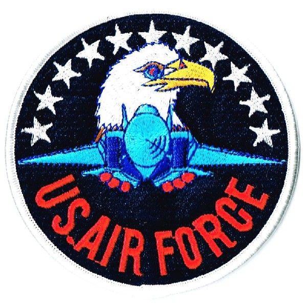 USAF 刺繍 アイロン接着 ミリタリーワッペン アメリカ 空軍 F15 ストライク イーグル ラウ...