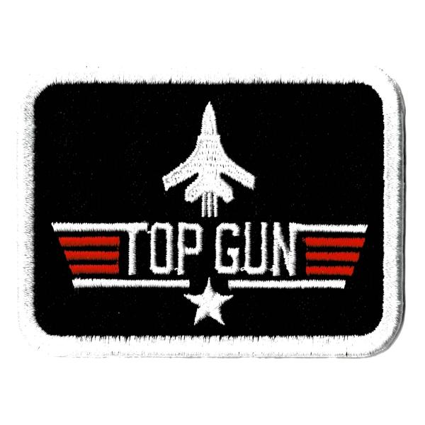 トップガン ミリタリー 刺繍 ワッペン TOP GUN 角型 アイロン接着 サバゲー装備