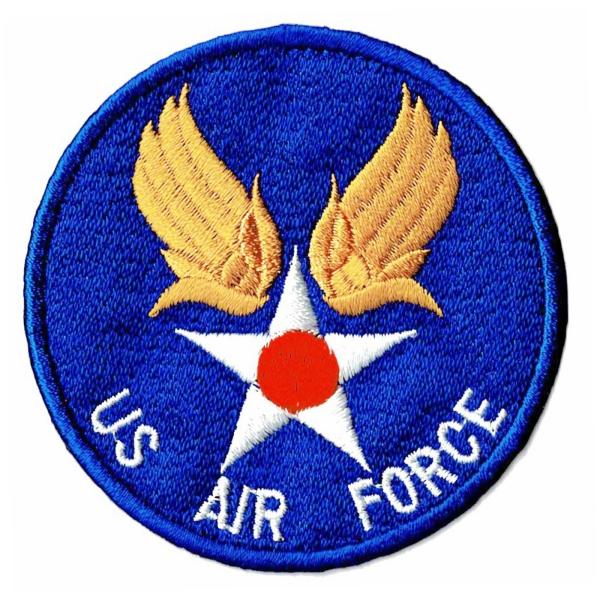 刺繍 ミリタリーワッペン 旧陸軍航空隊 USAF ロゴ入り アイロン接着 サバゲー オリジナル ブラ...