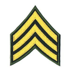 サバゲー ミリタリー ショルダーパッチ ワッペン 軍曹 アイロン接着