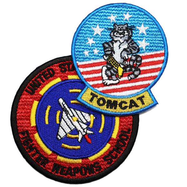 刺繍 ワッペン エンブレム ミリタリーパッチ NAVY 兵器学校 + TOMCAT S 2枚セット ...