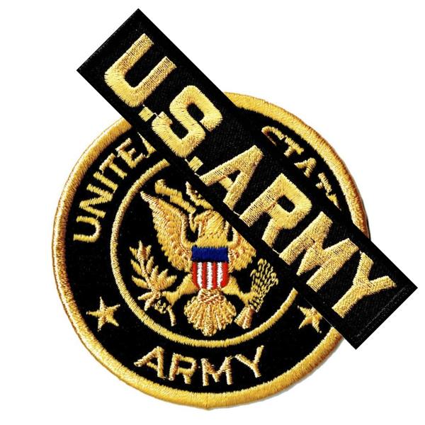 刺繍 サバゲー アイロン接着 ワッペン ミリタリーパッチ 米陸軍 ARMY BL ラウンド+ARMY...