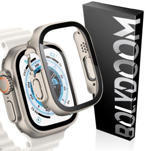 BOLYDOOM for Apple Watch Ultra ケース マット枠 アップルウォッチ49mm 用 液晶保護フィルム 二重構造 2