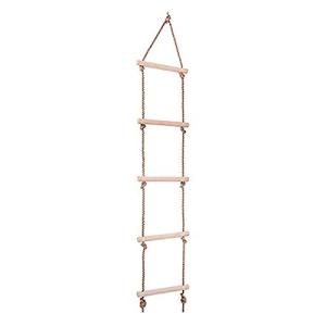 Ishino 縄ばしご 屋外 室内 子供の家庭用遊具 はしご 梯子 ラダーロープ 木製 5段 棒 MC-5DANKOHA