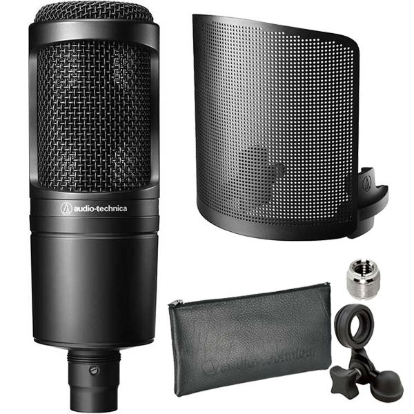 audio-technica AT2020 + ポップフィルター AT8175 セット　コンデンサー...