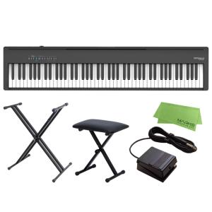 Roland FP-30X-BK + キーボードスタンド + チェア + マークスミュージック オリジナルクロス セット　デジタルピアノ