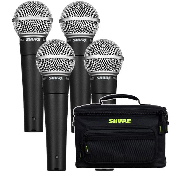 ［4本収納ケース付属キャンペーン］SHURE SM58-LCE 4本セット　ダイナミックマイク