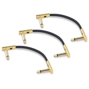 Warwick RockBoard Flat Patch Cable, Gold - 10cm ３本セット　パッチケーブル＜利用＞