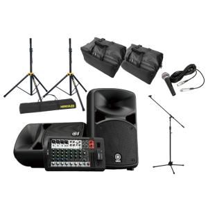 【HERCULES スピーカースタンド+マイクセット+ケース付】YAMAHA STAGEPAS 600BT Bluetooth対応 PAシステム