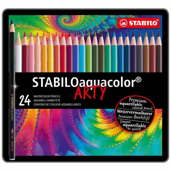 色鉛筆 24色セット 2.8mm 水彩色鉛筆 アクアカラー STABILO 文房具 画材 スタビロ