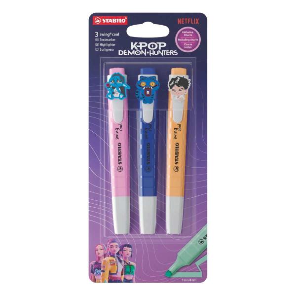 STABILO スタビロ スイングクール KPOPガールズ! デーモン・ハンターズ 3色セット 蛍光...