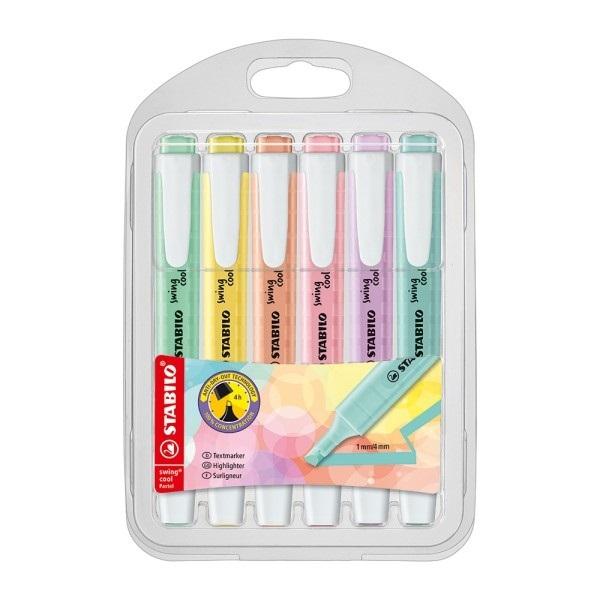 スイングクール パステル 6色セット/STABILO(スタビロ) 蛍光ペン セット 水性蛍光インク ...