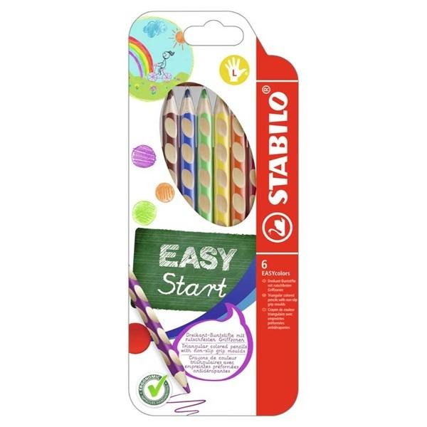 かきかた色鉛筆 イージーカラー・左利き用 6色セット 持ち方学習色鉛筆 4.2mm/STABILO(...