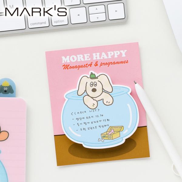 ダイカット付せん メモ 付箋 チャーリーメモ 犬 イヌ アニマル 韓国雑貨 ロマネ ROMANE B...