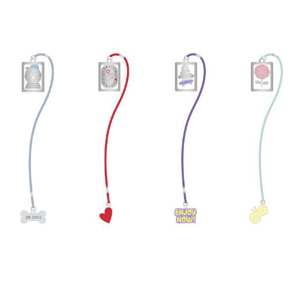 ファンログ しおり 栞 チャーム付きクリップブックマーカー・S クリップ メタル 文房具 手帳デコ ...