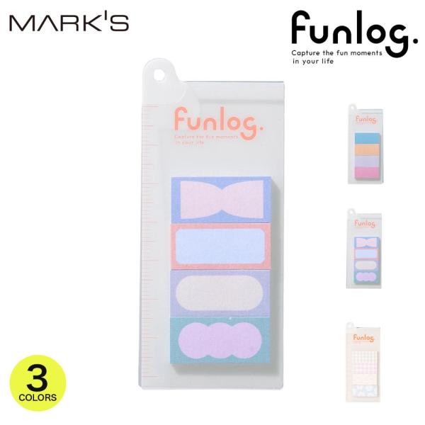 マークス ファンログ ブックマーク・ミニ付せん・リフィル付・4柄 メモ 文房具 かわいい おしゃれ ...