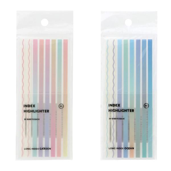 【50％OFF】インデックス・ハイライター 付箋 ふせん セット 韓国雑貨 パステル ライン ICO...