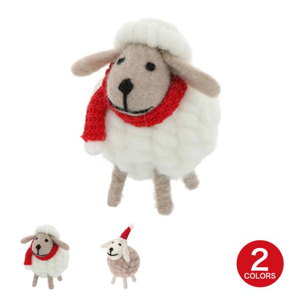 【30％OFF・旧モデル】モコモコアニマル・ヒツジ 羊 クリスマス X&apos;mas 飾り 雑貨 インテリ...