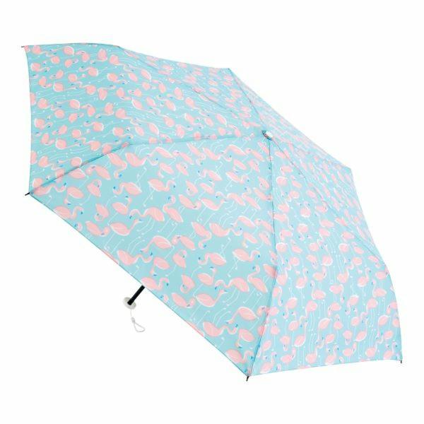 estaa 折傘 耐風 コンパクト＆ワイド ミニ フラミンゴ 日傘 ファッション レディース UVカ...