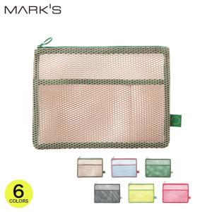 メッシュコレクション フラットポーチ・A5 文房具収納 小物入れ 化粧ポーチ コスメポーチ 書類ケース 軽量 コンパクト ユニセックス レディース マークス