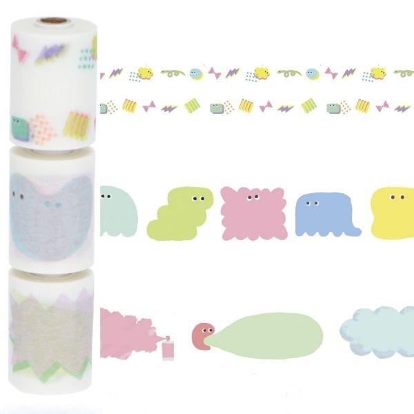 マステ 水性ペンで書けるマスキングテープ・ミシン目入り・スリム・手帳デコ マンスリー・日付なし・タイ...