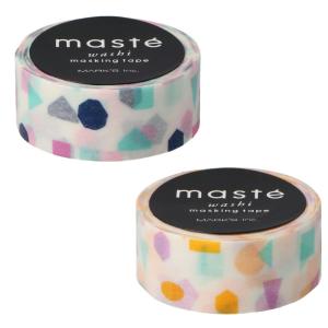 廃盤　マスキングテープ コルテ　パターン　まとめ売り MARK'S マステ マスキングテープ 15mm幅 8巻セット シール 蛍光