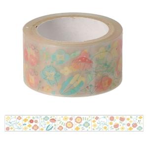 【30％OFF】クリアテープ・ミシン目入り フラワー 雑貨 文房具 デコ ステッカー シール 透明 かわいい 文具女子 手帳 みずたま mizutama マークス
