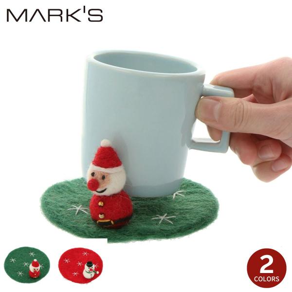 フェルトコースター・マスコット付 フェルト リース ハンドメイド クリスマス X&apos;mas ネパールか...