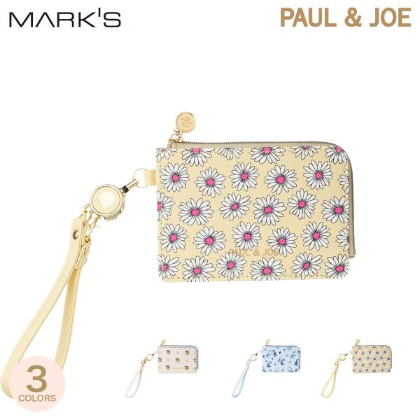 ポール ＆ ジョー パスケースネコ 猫 ねこ 花柄 クリザンテーム リール付き 通勤 通学