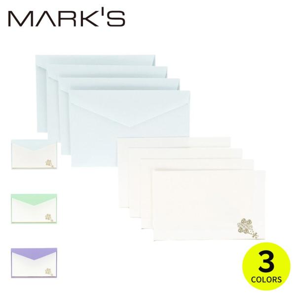 メッセージカード ミニ 4枚セット フラワー ライトブルー ライトグリーン ライトパープル 水色 マ...