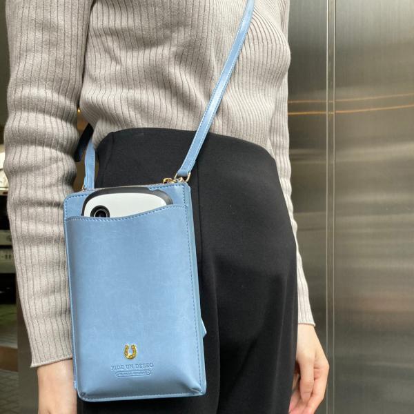 スマホ ショルダー スマフォ バッグ M  ネブラスカ ライトブルー ブルー 青 水色 馬 馬蹄 P...