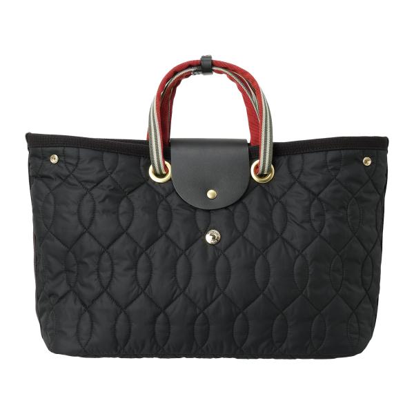 N.I.B キルティングガーデントートバッグ M＜ブラック＞大きめ 軽量 レディース ハンドル長さ調...