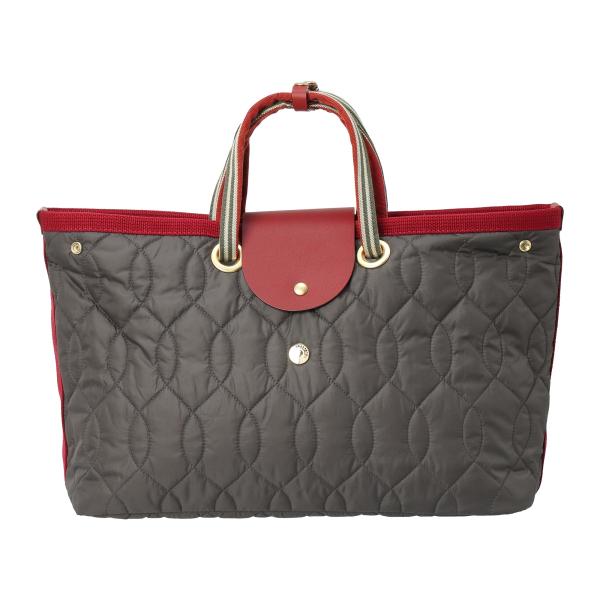 N.I.B キルティングガーデントートバッグ M＜グレー＞大きめ 軽量 レディース ハンドル長さ調整...