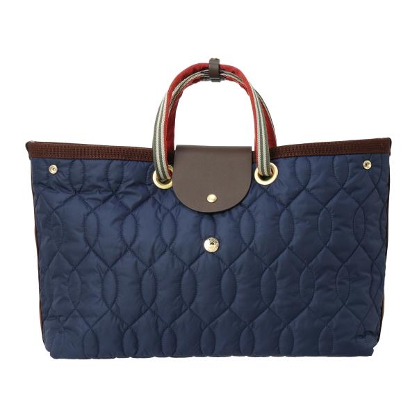 N.I.B キルティングガーデントートバッグ M＜ネイビー＞大きめ 軽量 レディース ハンドル長さ調...