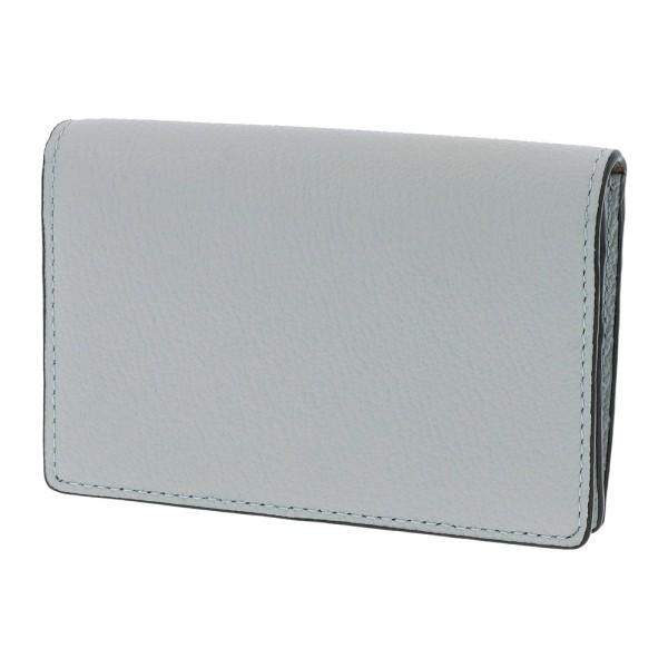 本革 革 ネームカードケース カードケース 名刺ケース 名刺入れ ディアシュリンク ライトブルー ブ...